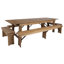 Dejon Ensemble de table de ferme pliable et quatre bancs 8 pi x 40 po Taren-2105094734-2105094732