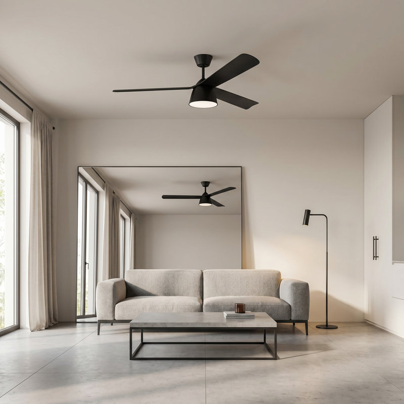 Studio Smart 60 LED Ceiling Fan, Midnight Black