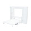 Grand lit avec bureau et bibliothèque en blanc - Fabrication robuste en bois de pin. Économiseur d'espace dans la chambre à coucher. Aucune boîte à ressorts nécessaire. Rangement abondant. Bibliothèque pliable pour économiser les ingrédients, animée et-172794180