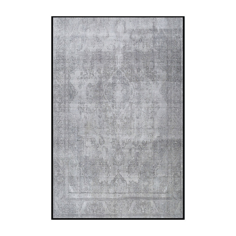 Tapis gris/beige traditionnel, Rectangle 4 pi x 6 pi