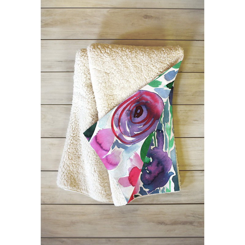 Amy Sia Throw Blanket, 80" L x 60" W, Red