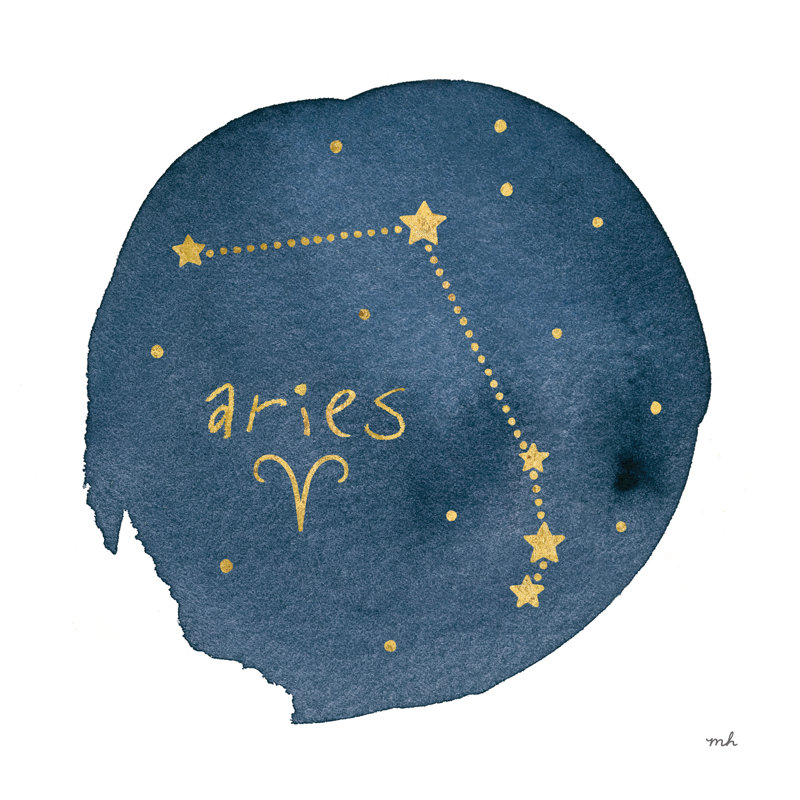 Horoscope Aries by Moira Chocolate - Wrapped Canvas Print, 30cm H x 30cm W