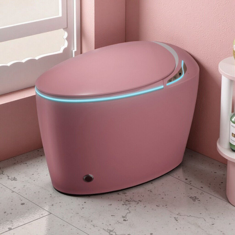 Toilette une pièce avec bidet, ouverture / fermeture automatique, capteur de pied, siège chauffant et sécheuse ORVICA, Rose