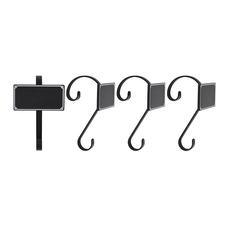 Scrolls with Chalkboards Stocking Holder, Matte Black 