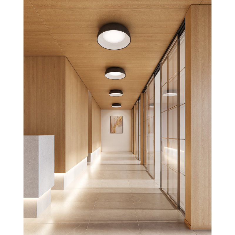 1 - Light LED Flush Mount, Black