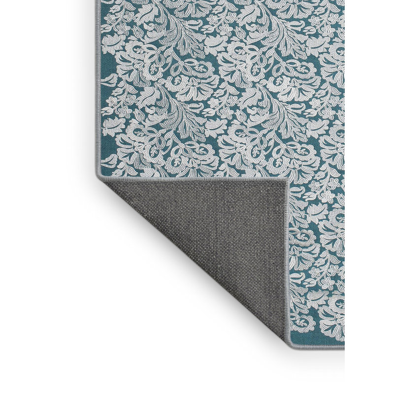 Tapis de zone bleu contemporain, Rectangle 5 pi x 7 pi