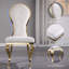 Chaises de salle à manger blanches et dorées