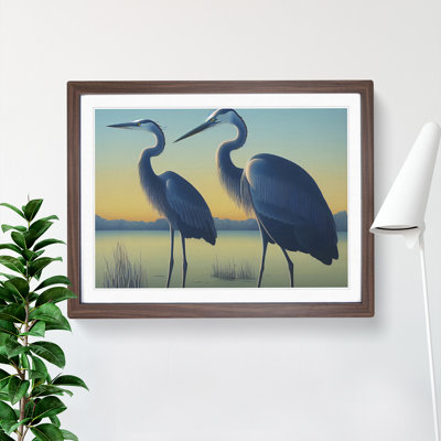 Two Heron Birds - Framed Print