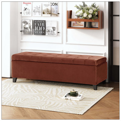 Repose-pieds rectangulaire rembourré avec rangement pour le salon et la chambre à coucher