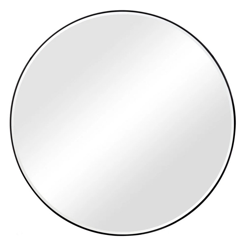 Letendre Metal Flat Wall Mirror, Black