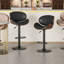 Ensemble de 2 tabourets de bar pivotants - hauteur réglable, revêtement en similicuir et repose-pieds-214209480