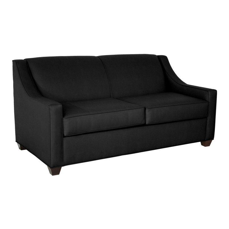 Phillips 68" Square Arm Loveseat with Reversible Cushions, Dillon Black, Cafelle