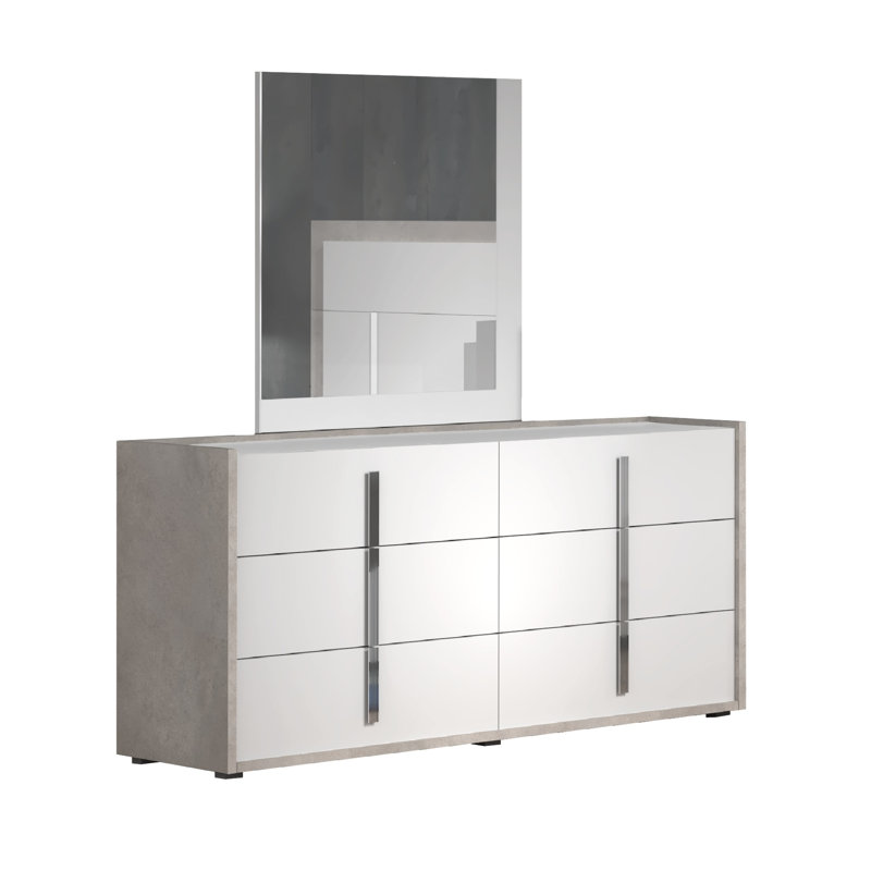 Landess Wood Flat Wall Mirror