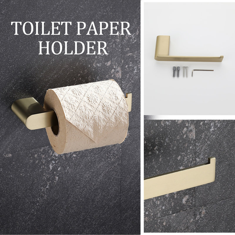 5 - Piece Bathroom Hardware Set, Brushed Gold