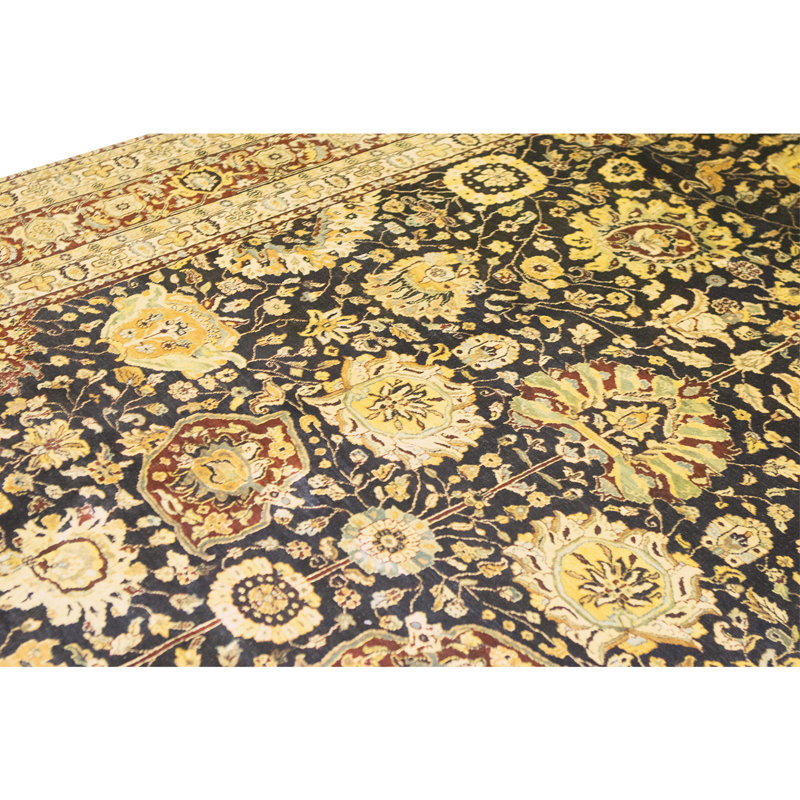 Tapis rectangulaire en laine noué à la main