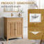 Meuble-lavabo 24 po en chêne avec lavabo en céramique à 2 portes-131634454