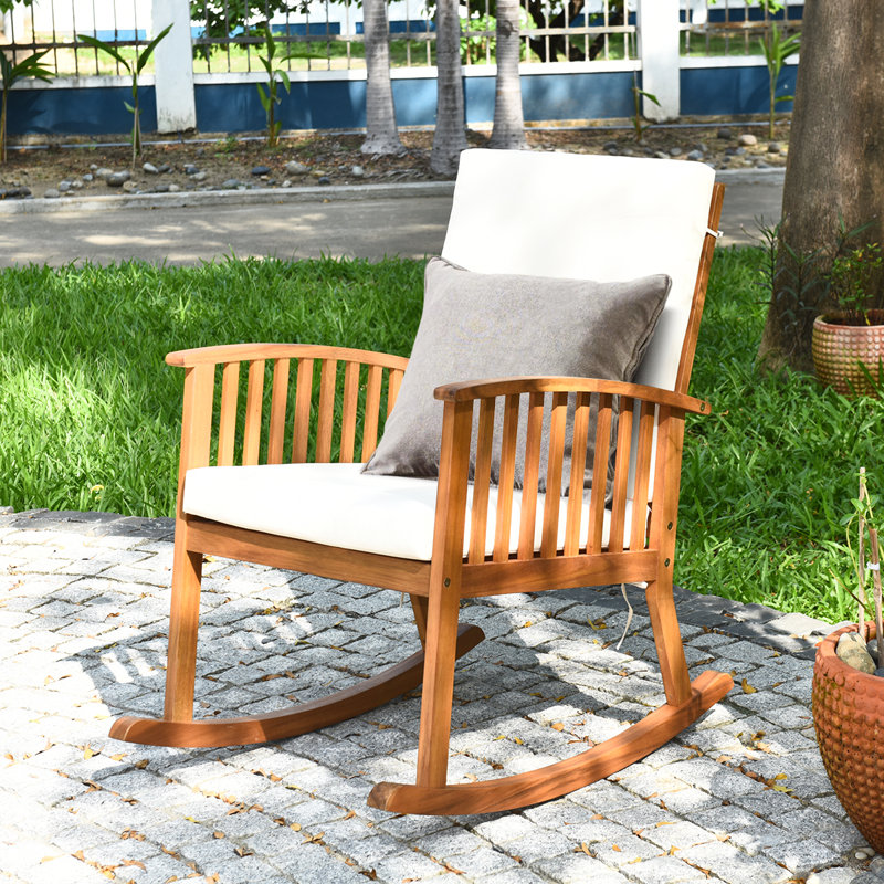 Chaise de jardin d'extérieur en bois d'acacia