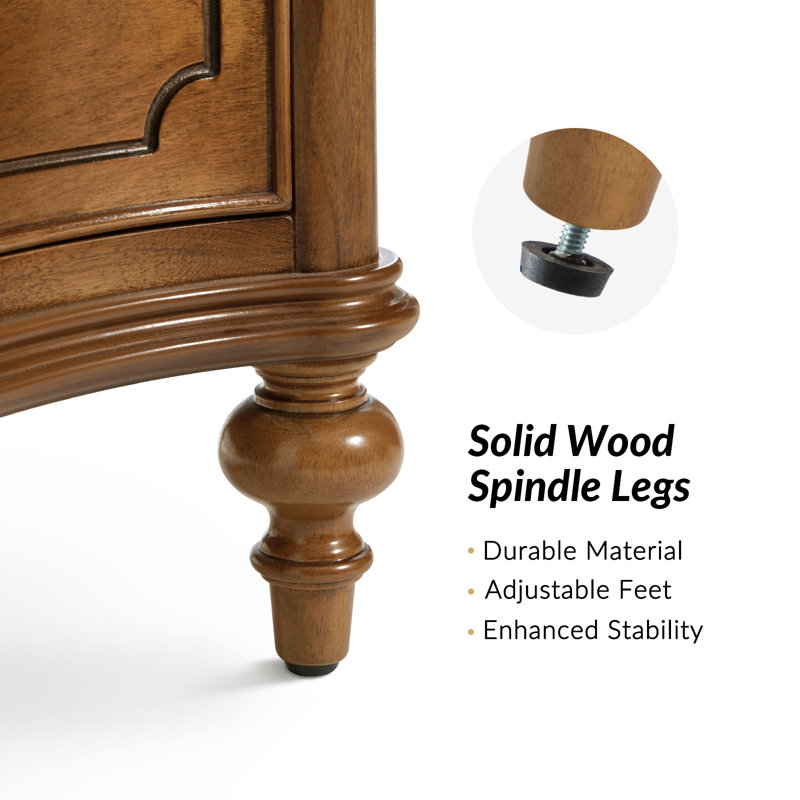 Elfine 28'' W Traditional Nightstand Set of 2 with Charging
