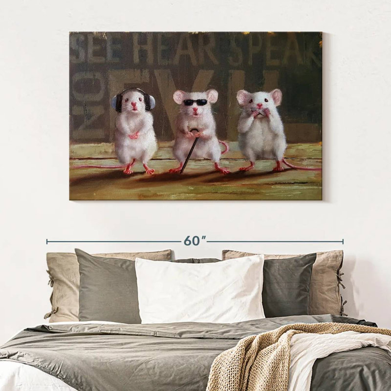 Three Wise Mice, 34" H x 51" W