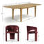 Ensemble de table de salle à manger extensible en placage de bois de 63" à 95" avec 6 fauteuils sculpturaux en velours-151953352