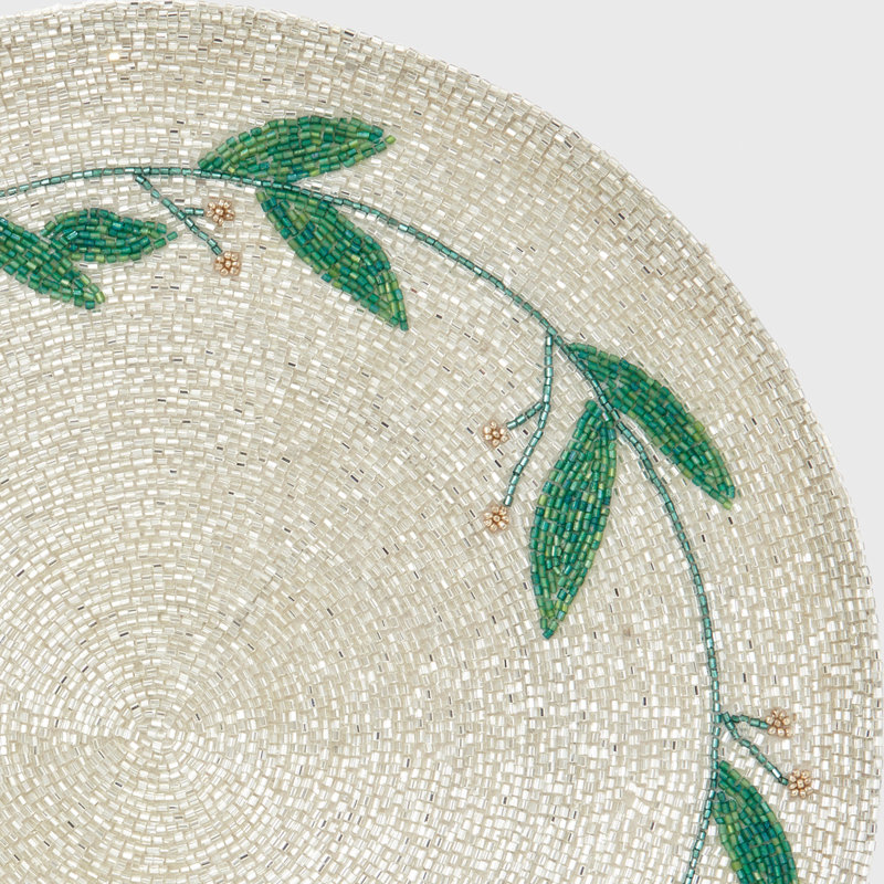 100% Cotton Round Beaded Placemat