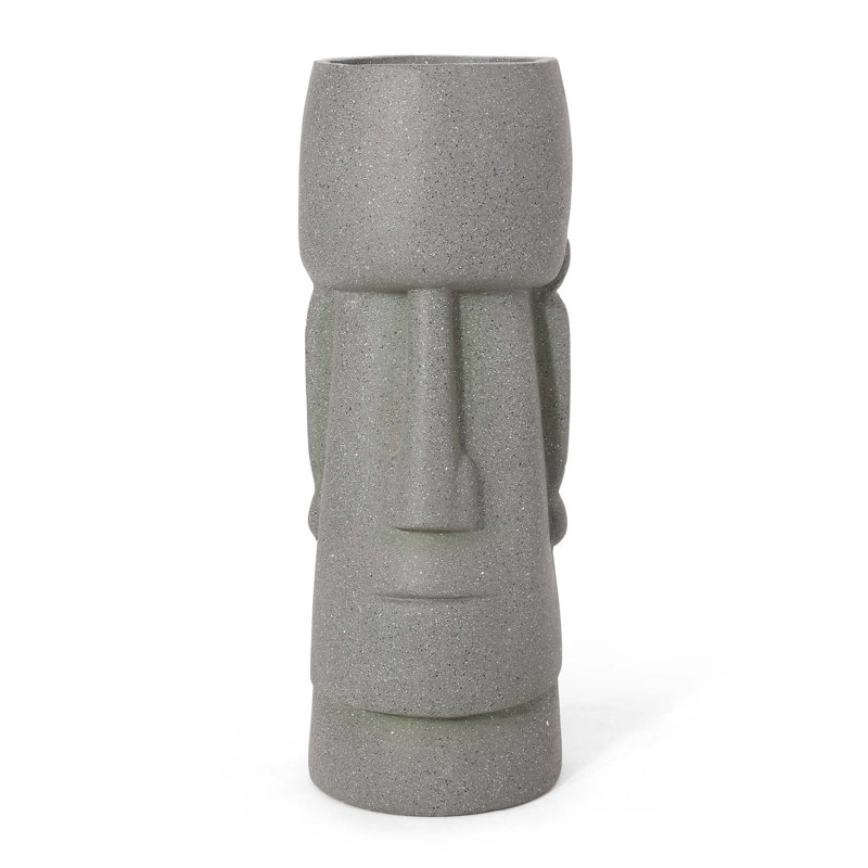Outdoor Planter, 24.25" H x 9.25" W x 9.25" D, Stone Gray