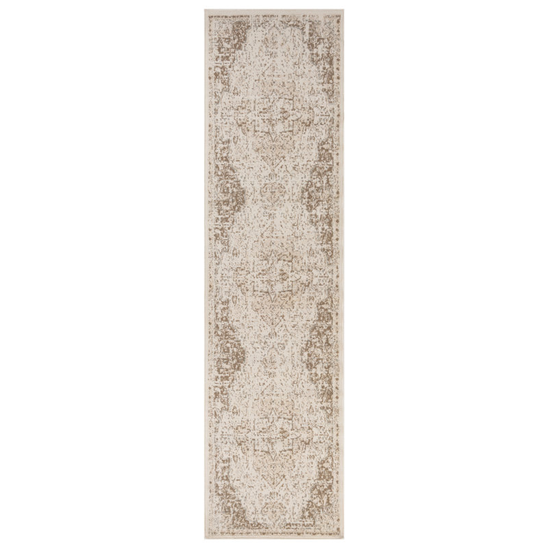 Tapis oriental transitionnel médaillon Nimaha, Tapis de couloir 2 pi 7 po x 10 pi
