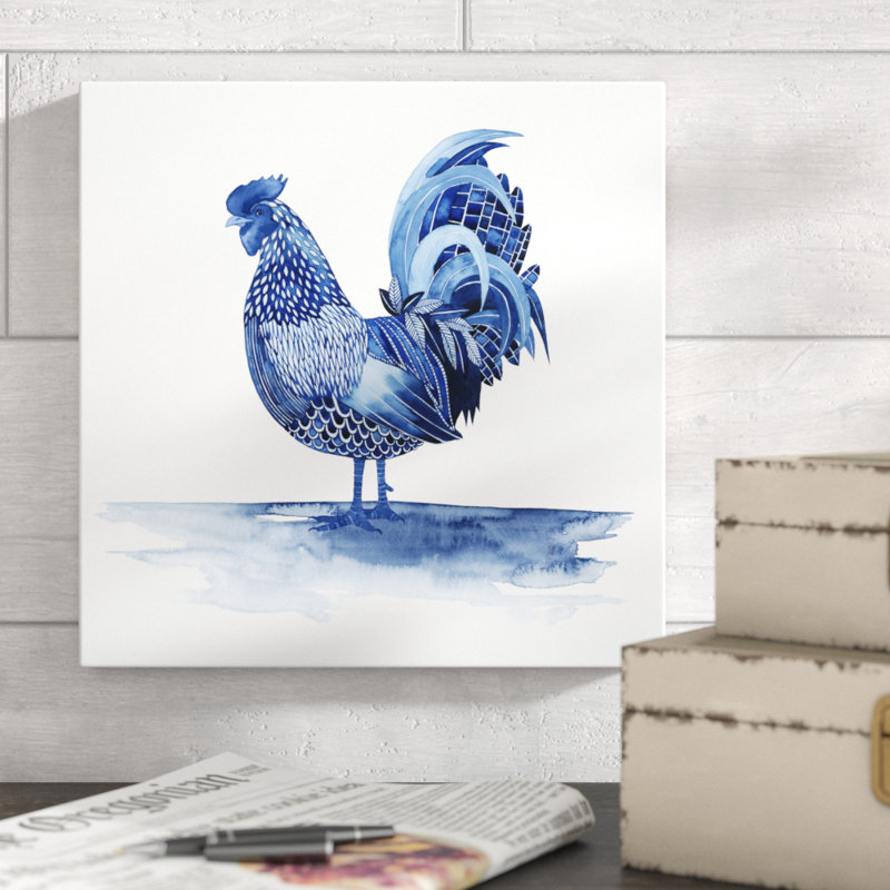 Cobalt Farm Animals IV by Grace Popp - Wrapped Canvas Painting, 30cm H x 30cm W