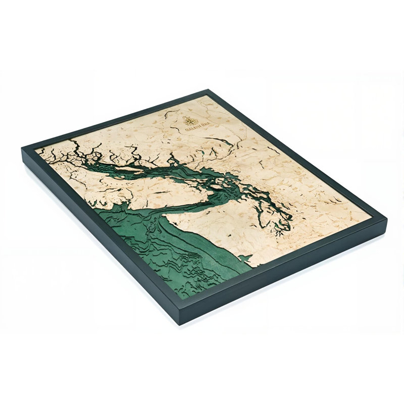 Carte murale Katheen Nautical 3D - mer des Salish, Vert