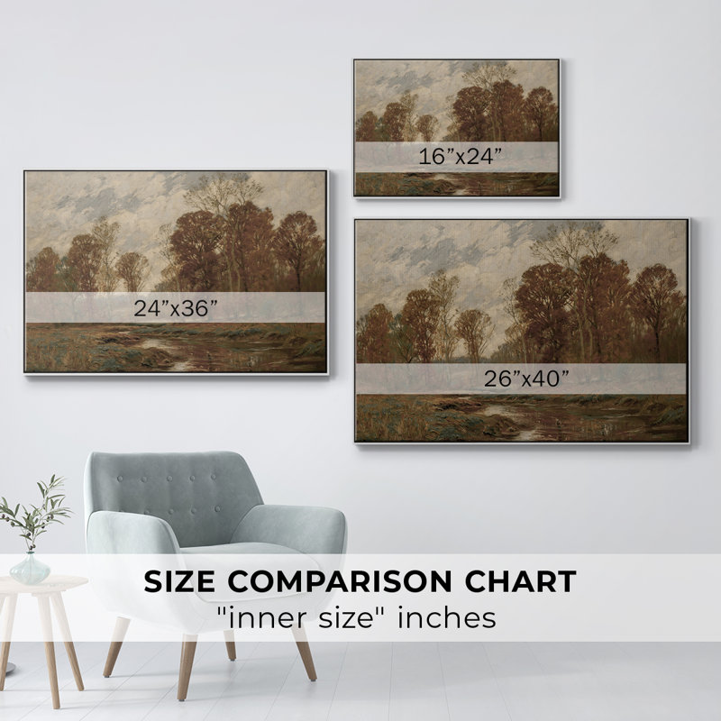 «Vintage Landscape-DCX» sur toile, Toile encadrée flottée blanche, H 17 po x l 25 po x P 2 po