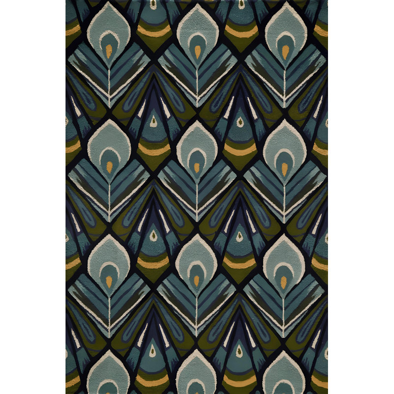 Multi-Colored Abstract Patterned Surrealist Modern Decorative Rug, Runner 3'9.81" x 6'6.74"