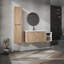 Meuble-lavabo mural avec lavabo et grande armoire latérale