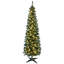 Sapin de Noël artificiel mince pré-éclairé avec branches réalistes, lumières DEL blanc chaud et 294 pointes-103718605