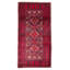 Tapis rouge en laine noué à la main de conception unique 3 pi 5 po x 6 pi 5 po New Age