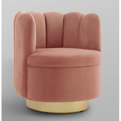 Chaise d'appoint pivotante en velours Ragland