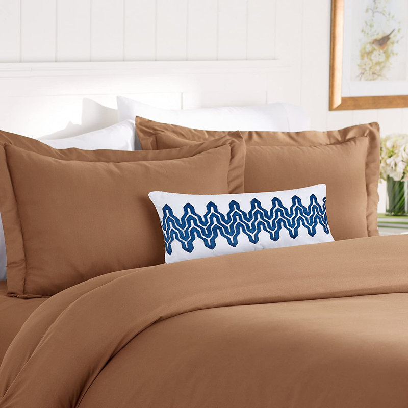 Polyester Percale Duvet Cover, King Duvet Cover + 2 King Shams, Bronze