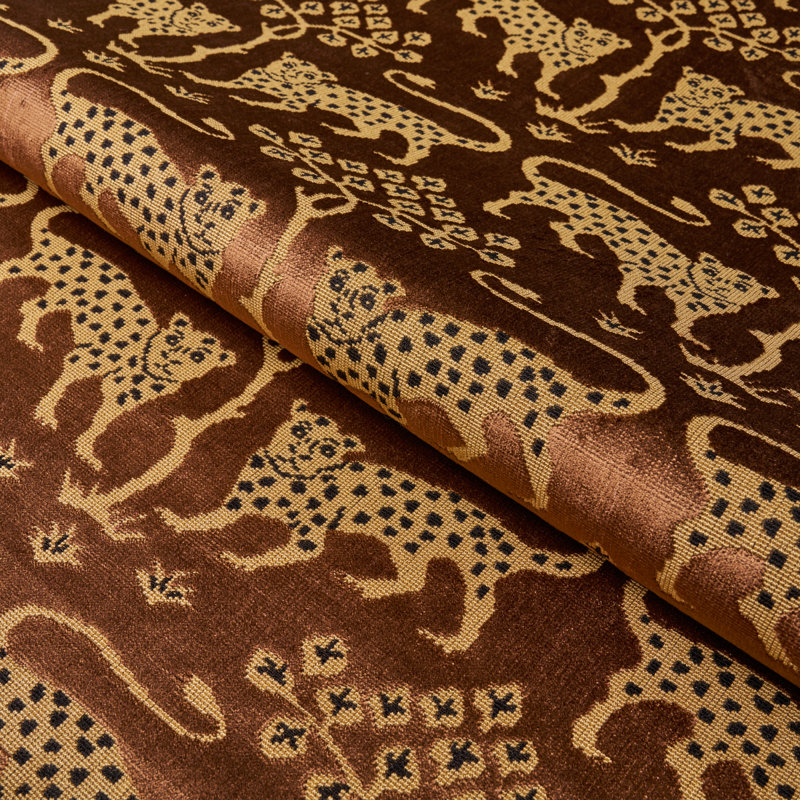 Woodland Leopard Velvet Fabric