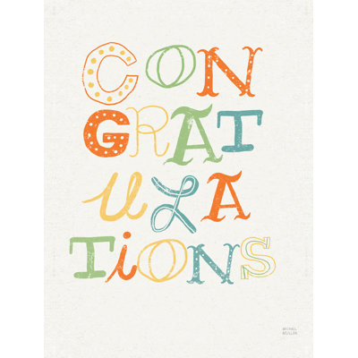 «Funky Letters Congratulations On Canvas» par Michael Mullan, reproduction