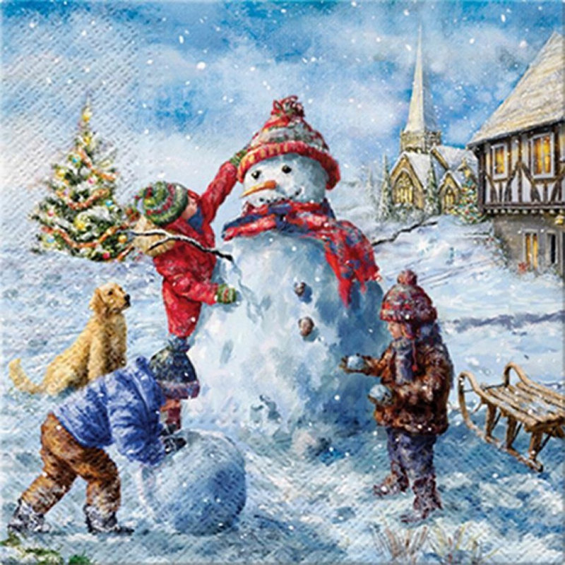 Serviettes de table amusantes bonhomme de neige