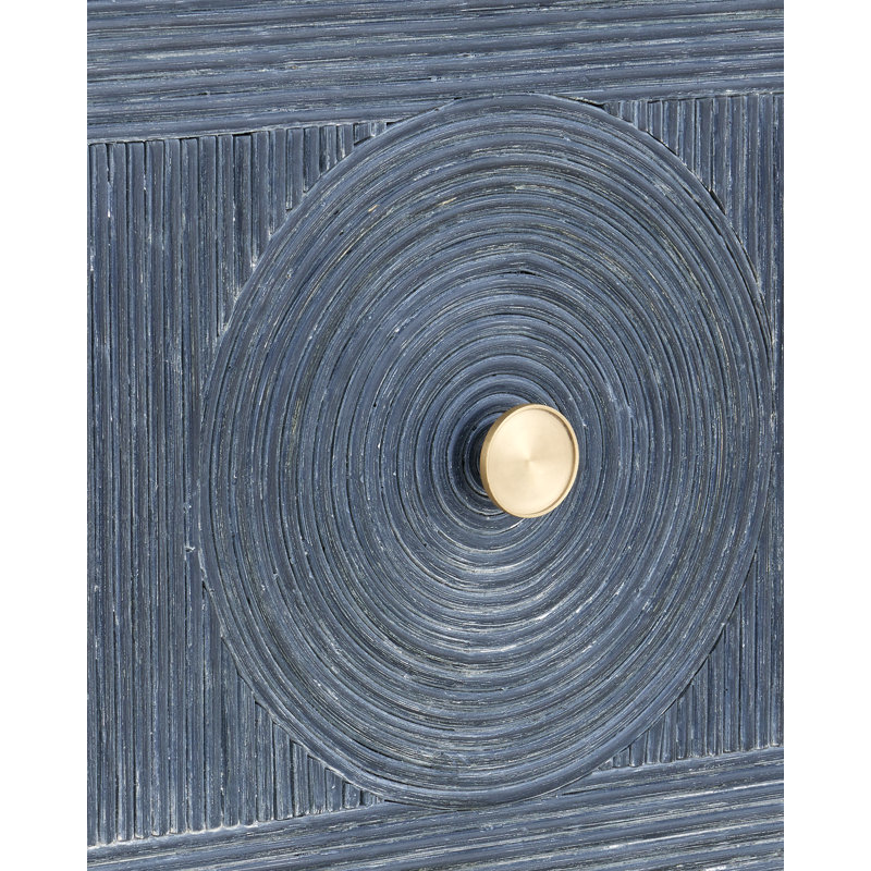 Santos Solid Wood Etagere Bookcase, Vintage Navy