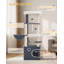 151cm Cat Tree, Multi-Level Corner Cat Tower for Indoor Cats, 3 Large Soft Platforms, 6 Sisal Scratching Posts, Large Cave, Basket, Pompoms-1414587273