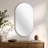 Silver 20 X 33 Inch Metal Oval  Mirror