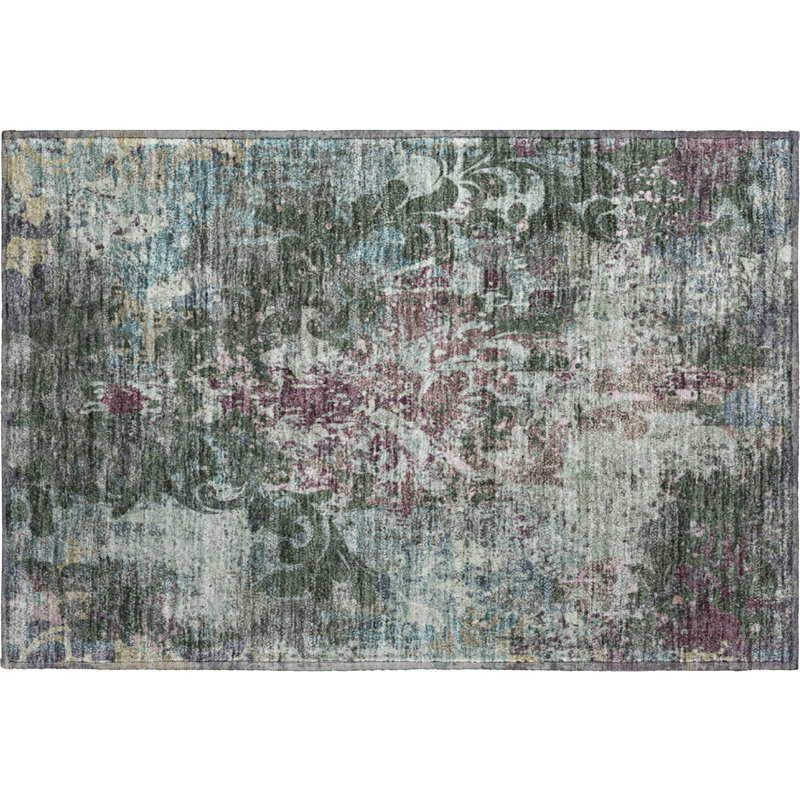 Premium Machine Washable Prisco Fern Rug, Rectangle 1'8" x 2'6"