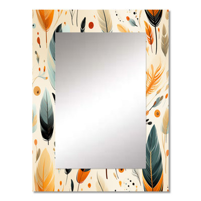 Denicia Artistic Nomad Boho Pattern Earth Tones - boho  Wall Mirror, Boho Decorative Mirror, Printed Metal Art