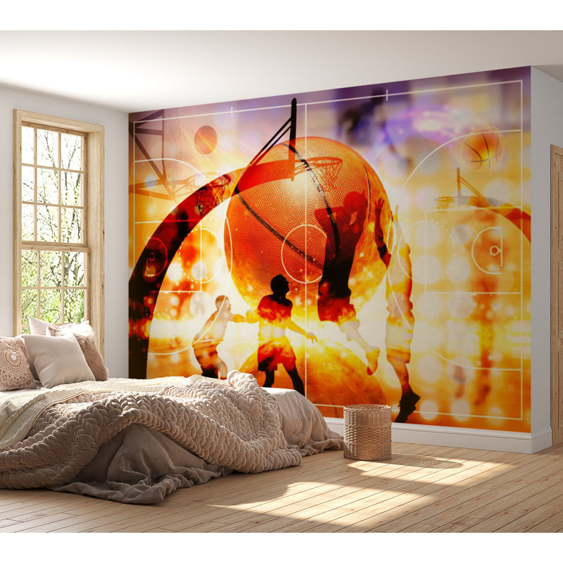 Papier peint sports - Basketball, L 137 po x L 96 po