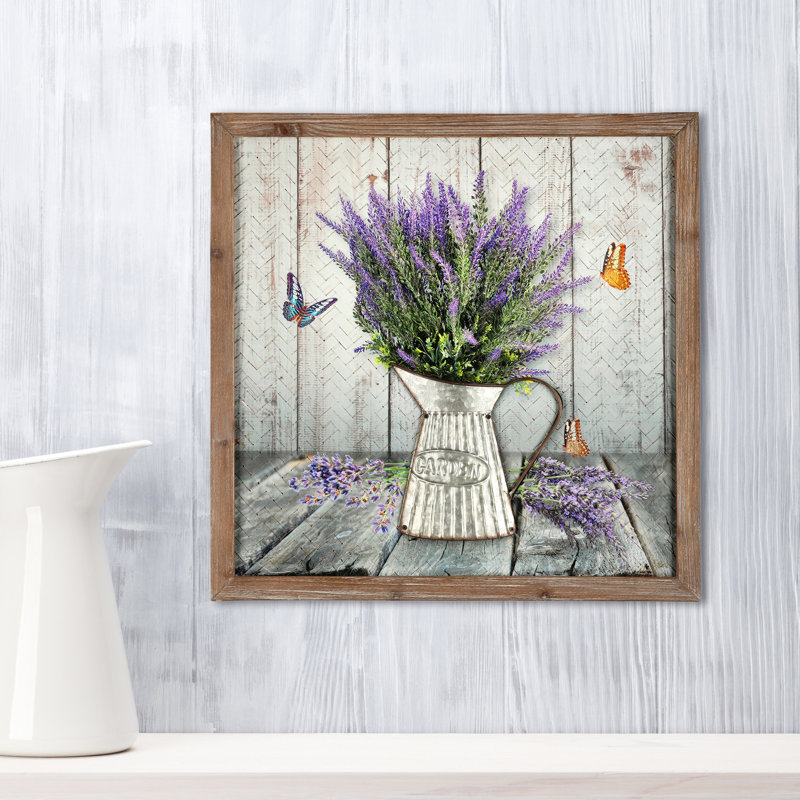 Wood and Bamboo Weave Lavender Frame 19.5x19