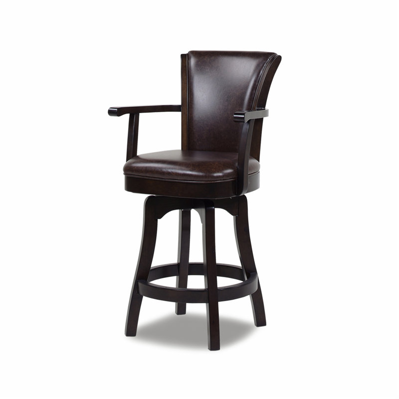 Tabouret de bar pivotant luxueux en cuir vintage avec fabrication robuste