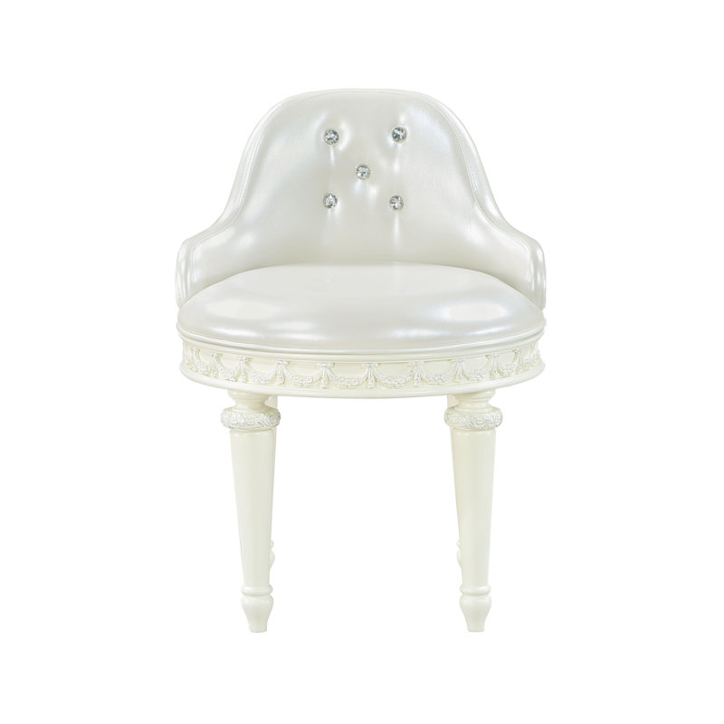 Fauteuil de coiffeuse à finition ivoire Dorothy avec pivot (chaise seulement)