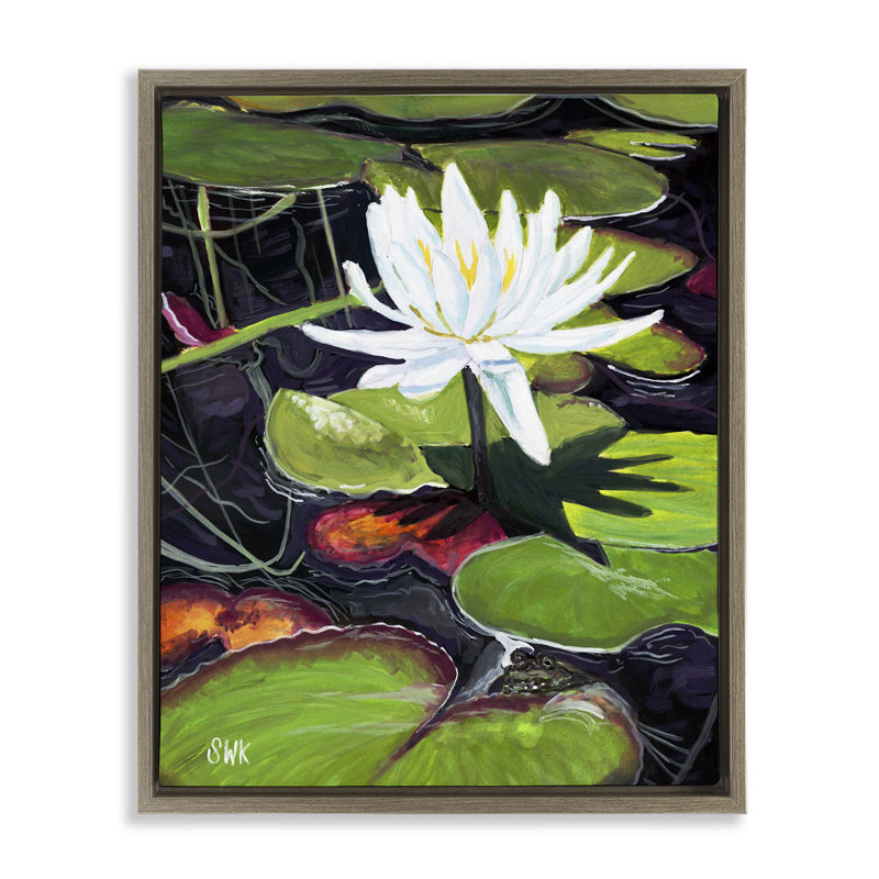 Art mural sur toile Pond Waterlily Surprise Floater, design par Sarah Waldron Kimball, H 21 po x l 17 po