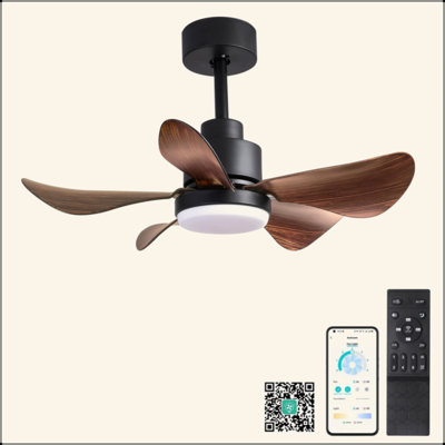 28 Lnch Ceiling Fan With Lights Remote Control,Small Ceiling Fan Flush Mount, 5 Reversible Blades, Low Profile Ceiling Fan 6 Speeds 3 Colors For Bedroom Kitchen